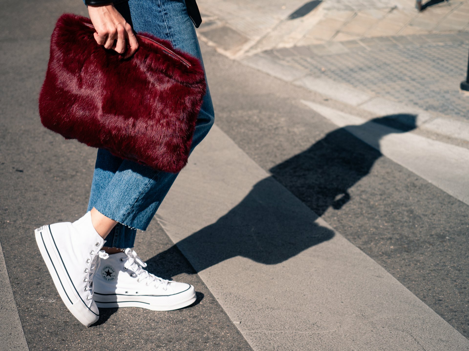 Leather maroon rabbit bag - Imagen 3