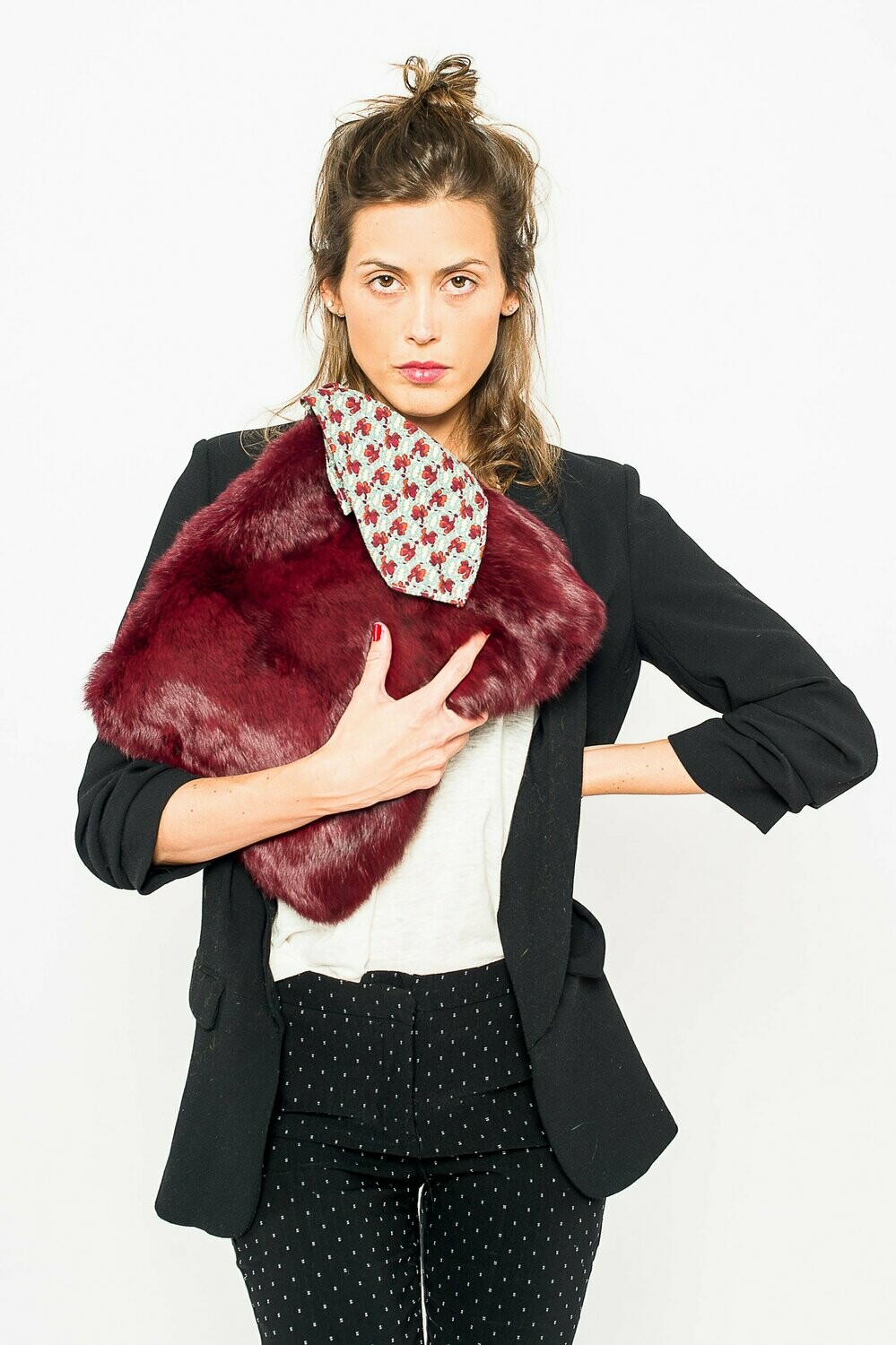 Leather maroon rabbit bag - Imagen 2