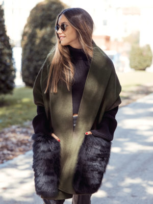 Bufanda maxibolsillos verde